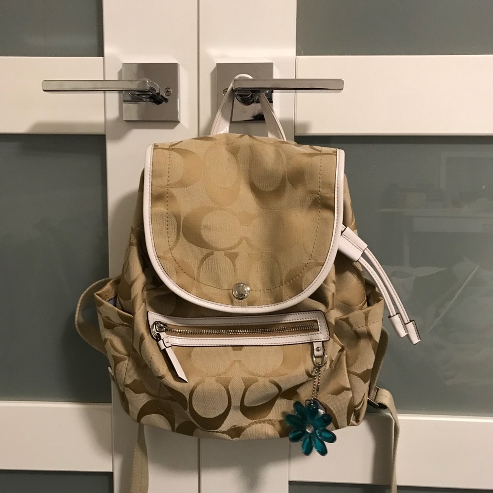 Small Coach drawstring flap backpack